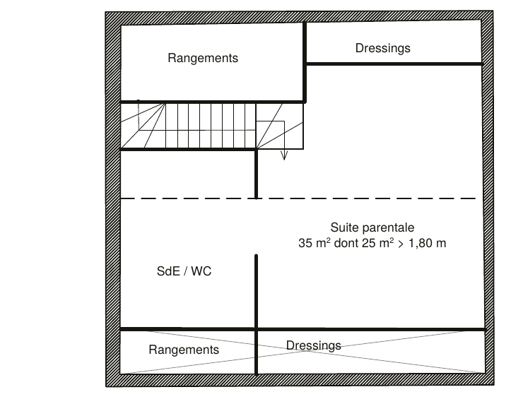 Plan projeté des combles