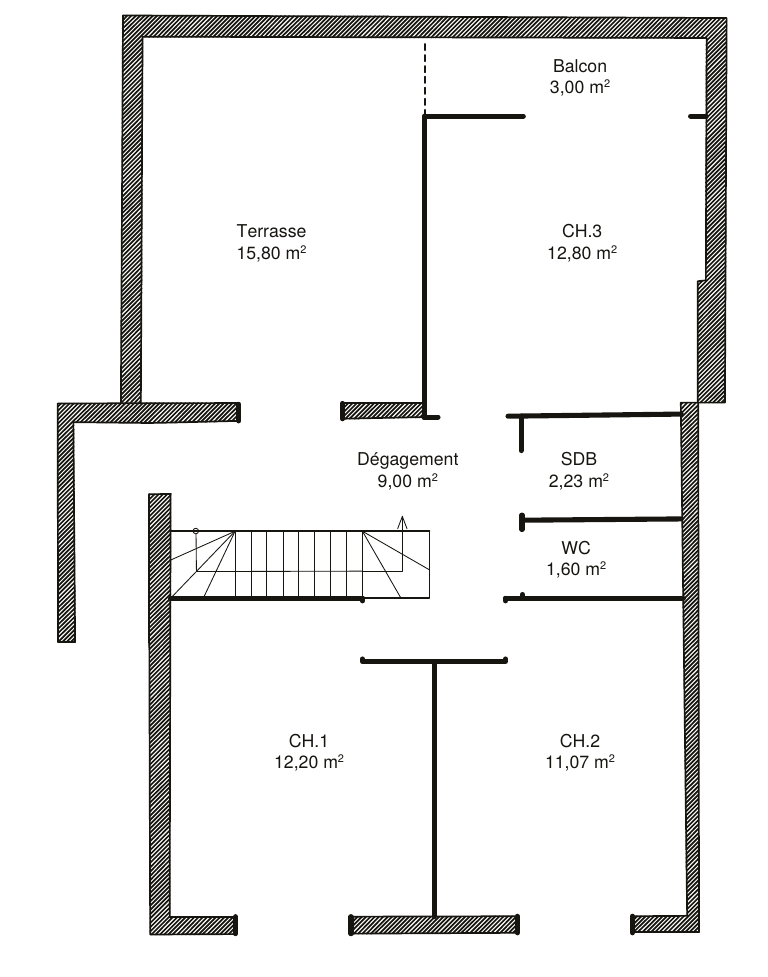 Plan projeté du rez-de-chaussée